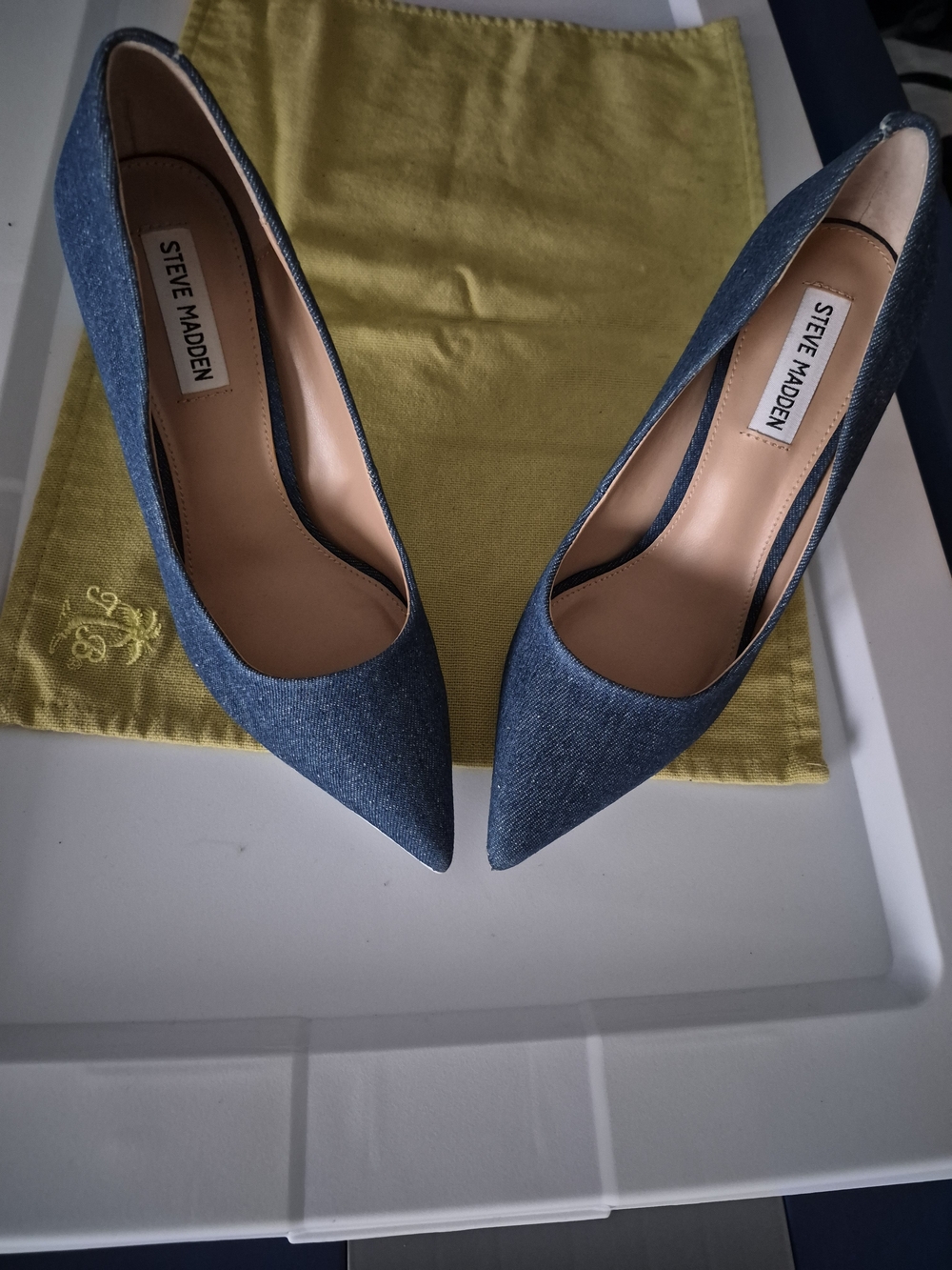 Steve Madden Denim Pointed Toe Pumps - Blue